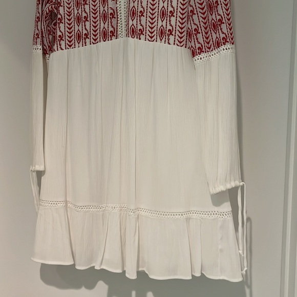 Xhilaration for Target White Dress Red Embroidery           Size M - Picture 3 of 7